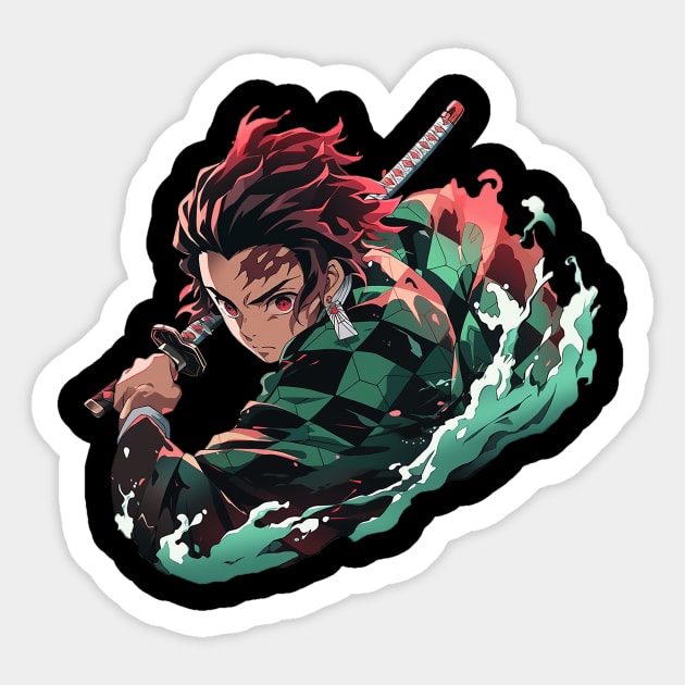 tanjiro Sticker by sample the dragon